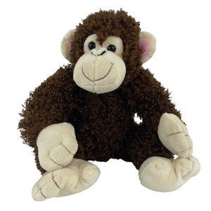 Animal‎ Adventure Brown Monkey 9" Plush Sitting Ape Chimpanzee Curly Hair